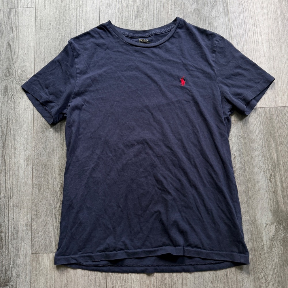Polo Ralph Lauren Mens S Navy T-Shirt Red Pony Logo Classic Fit Cotton Tee